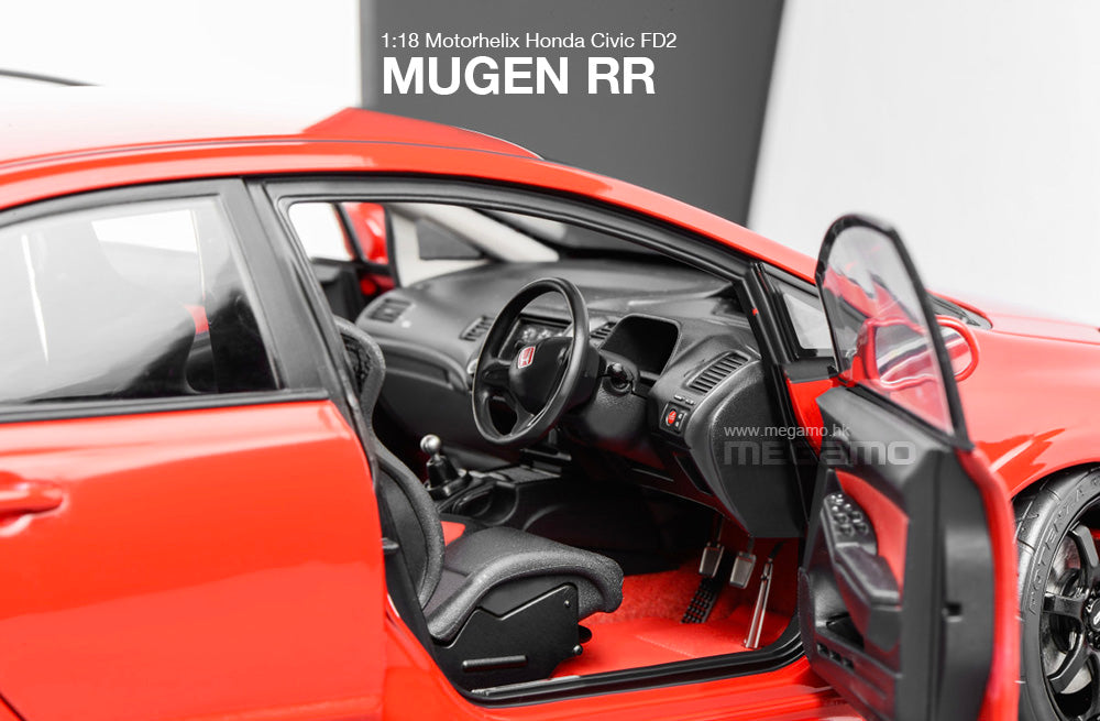 Pre Order 1/18 Motorhelix Honda Civic FD2 Mugen RR Red JDM Diecast Full Open Model Limited 1599 Pcs
