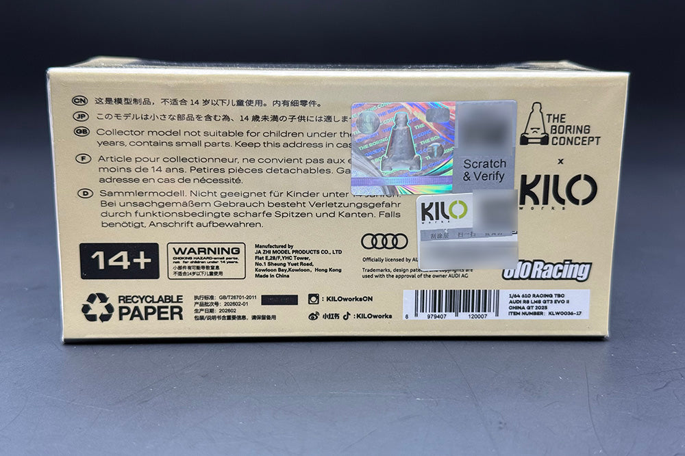 1/64 Kilo 610 Racing TBC Audi R8 LMS GT3 EVO II China GT 2025 Kengfai
