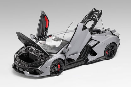 Near-in-stock 1/18 LCD Lamborghini Revuelto Matt Grey Diecast Full Open
