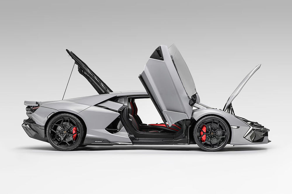 Near-in-stock 1/18 LCD Lamborghini Revuelto Matt Grey Diecast Full Open