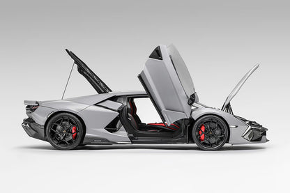Near-in-stock 1/18 LCD Lamborghini Revuelto Matt Grey Diecast Full Open