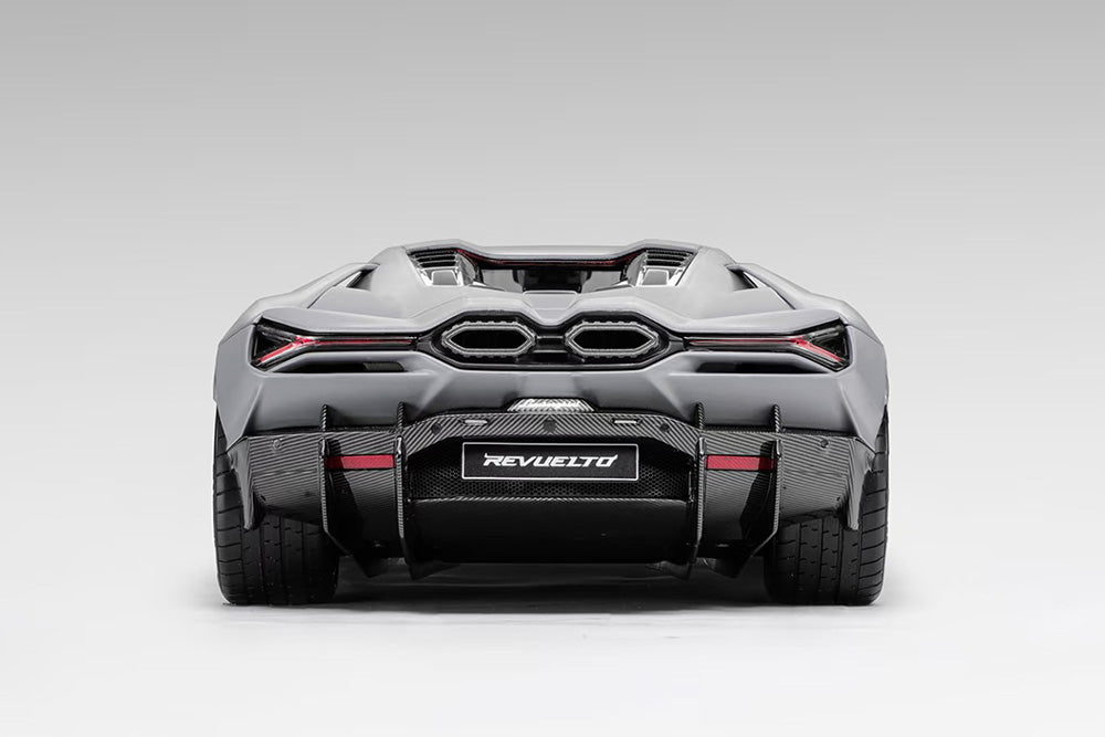 Near-in-stock 1/18 LCD Lamborghini Revuelto Matt Grey Diecast Full Open