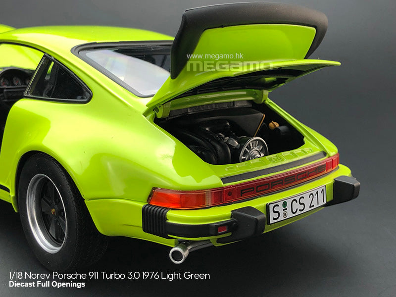 1/18 Norev Porsche 911 930 Turbo 3.0 1976 Light Green Diecast Full Openings