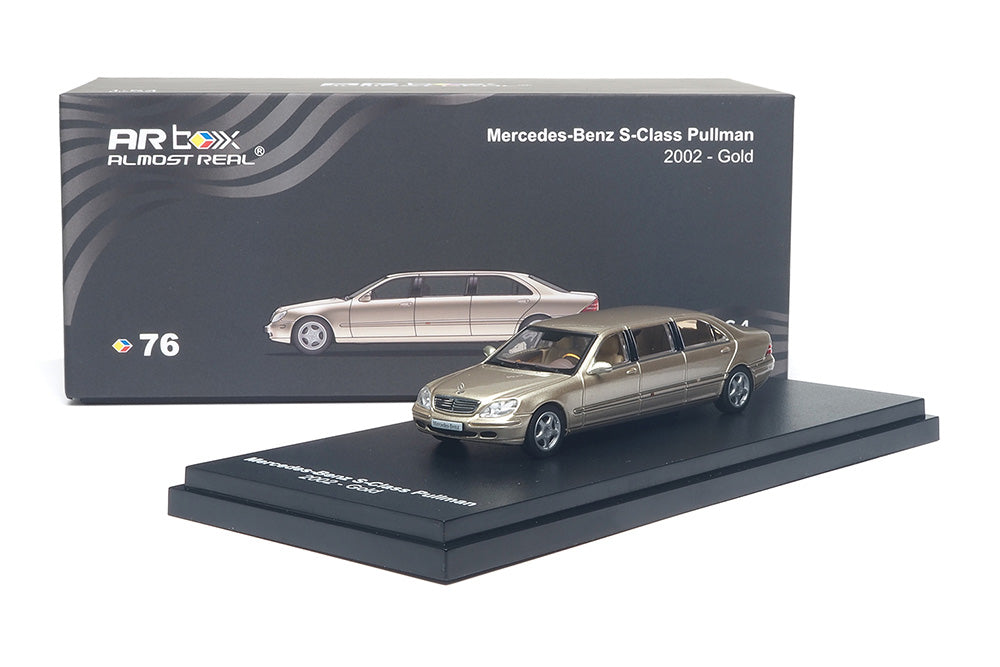 1/64 Almost Real AR Box Mercedes-Benz S-Class W220 Pullman 2002 Gold Diecast Model