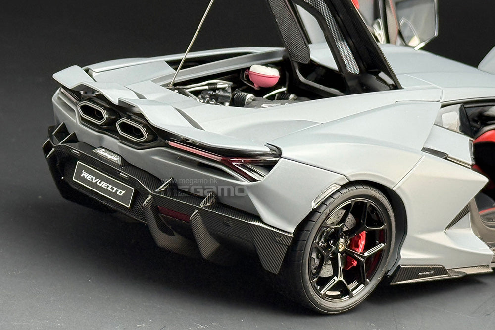 1/18 LCD Lamborghini Revuelto Matt Grey Diecast Full Open