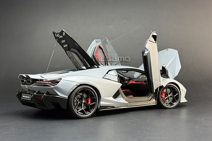 1/18 LCD Lamborghini Revuelto Matt Grey Diecast Full Open