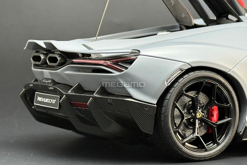 1/18 LCD Lamborghini Revuelto Matt Grey Diecast Full Open