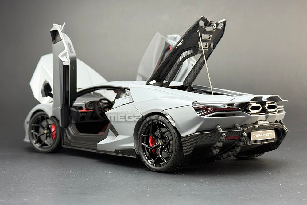 1/18 LCD Lamborghini Revuelto Matt Grey Diecast Full Open
