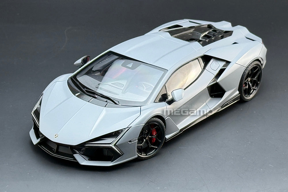 1/18 LCD Lamborghini Revuelto Matt Grey Diecast Full Open