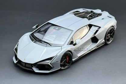 1/18 LCD Lamborghini Revuelto Matt Grey Diecast Full Open