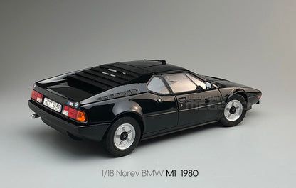 1/18 Norev BMW E26 M1 1980 Black Diecast Full Open Model