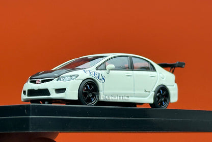 1/64 Motorhelix Honda Civic Type R FD2 FEEL's Livery White Openable Engine Cover Diecast Model
