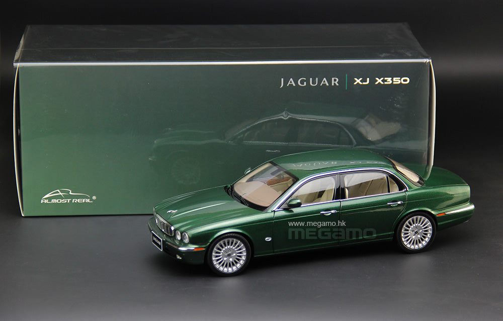 1/18 Almost Real Jaguar XJ6 X350 2006 Black Green Diecast Full Openings