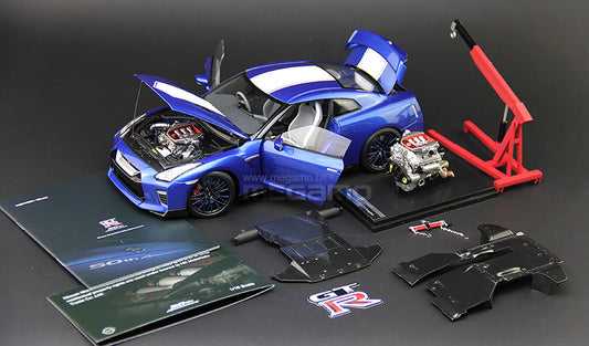 1/18 Motorhelix Nissan Skyline GT-R R35 50th Anniversary Diecast Full Open with Engine Model
