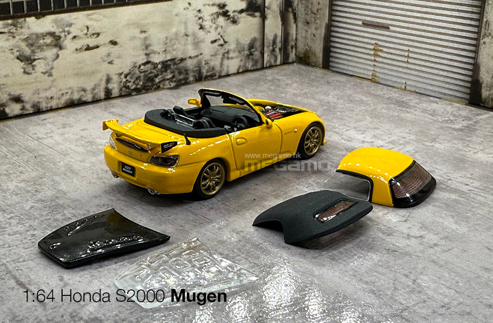 1/64 Motorhelix Honda AP2 S2000 Mugen Version Yellow Magnet Assembling Diecast Model
