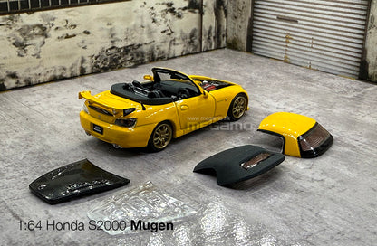 1/64 Motorhelix Honda AP2 S2000 Mugen Version Yellow Magnet Assembling Diecast Model