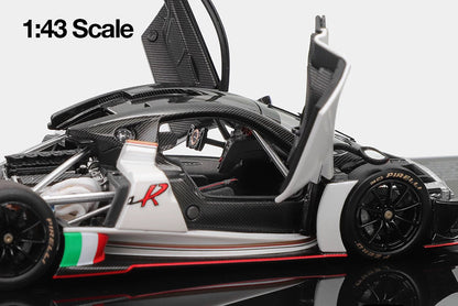 Pre Order 1/43 LCD Pagani Huayra-R White Green Diecast Full Open