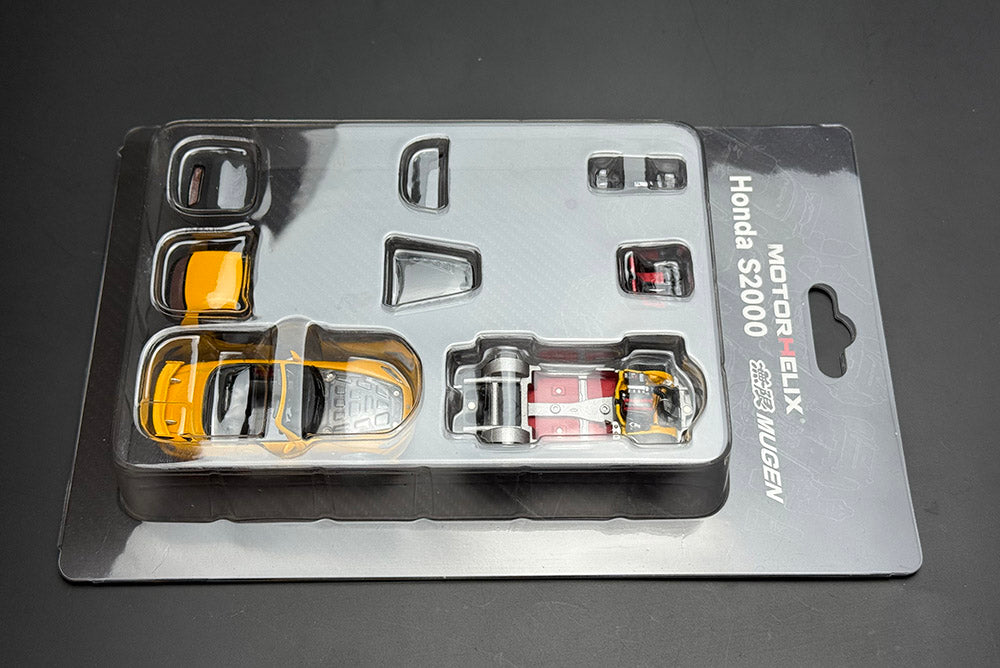 1/64 Motorhelix Honda AP2 S2000 Mugen Version Yellow Magnet Assembling Diecast Model