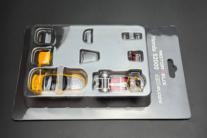 1/64 Motorhelix Honda AP2 S2000 Mugen Version Yellow Magnet Assembling Diecast Model