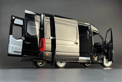 1/18 Norev Mercedes-Benz Sprinter 324 VAN 2018 Black Diecast 5 Openings