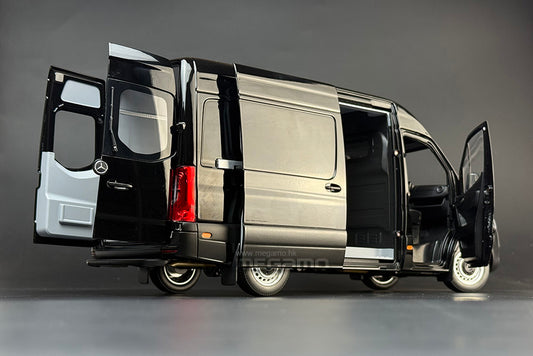 1/18 Norev Mercedes-Benz Sprinter 324 VAN 2018 Black Diecast 5 Openings