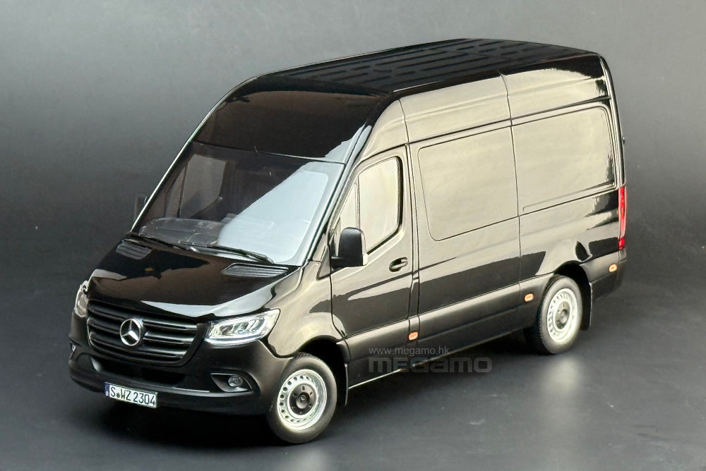1/18 Norev Mercedes-Benz Sprinter 324 VAN 2018 Black Diecast 5 Openings