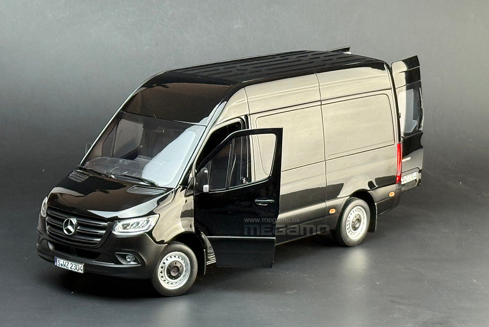 1/18 Norev Mercedes-Benz Sprinter 324 VAN 2018 Black Diecast 5 Openings