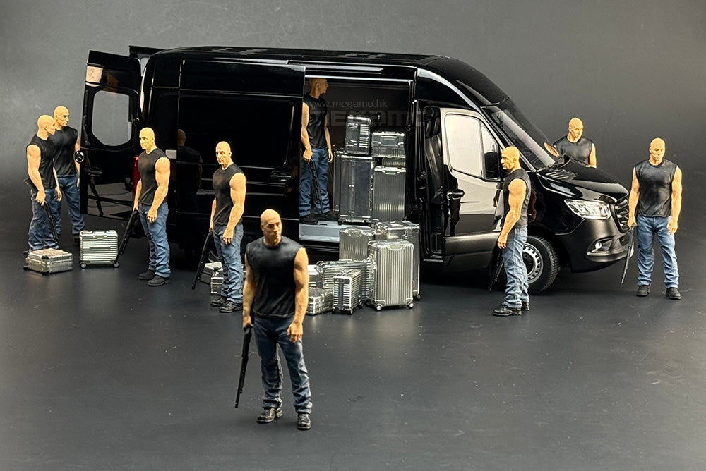 1/18 Norev Mercedes-Benz Sprinter 324 VAN 2018 Black Diecast 5 Openings