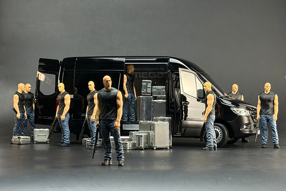 1/18 Norev Mercedes-Benz Sprinter 324 VAN 2018 Black Diecast 5 Openings