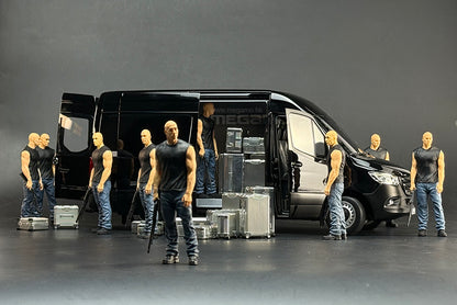 1/18 Norev Mercedes-Benz Sprinter 324 VAN 2018 Black Diecast 5 Openings