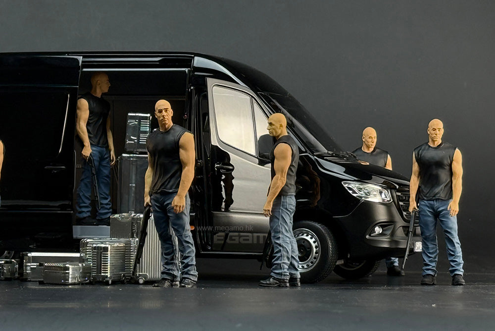 1/18 Norev Mercedes-Benz Sprinter 324 VAN 2018 Black Diecast 5 Openings