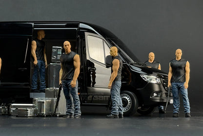 1/18 Norev Mercedes-Benz Sprinter 324 VAN 2018 Black Diecast 5 Openings