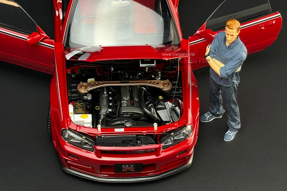 NISSAN SKYLINE GT-T (R34) 香港モーターショー限定 1/18 Motorhelix Nissan Skyline GT-R R34 Nismo CRS Red Diecast Full