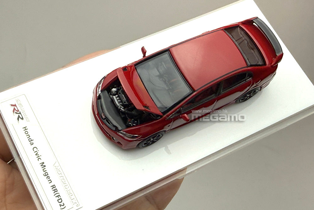 1/64 Motorhelix Honda Civic FD2 Mugen RR Red Openable Hood Diecast Model