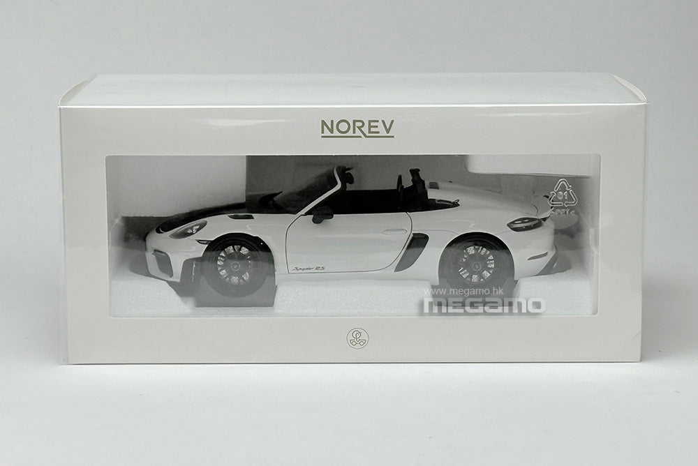 1/18 Norev Porsche 718 Spyder RS w/ Weissach Pack 2023 Forest Green White Diecast Full Openings