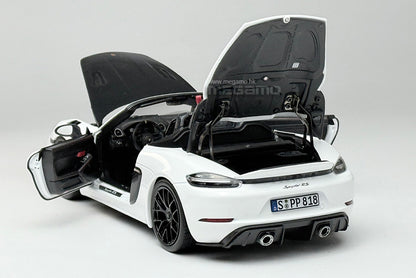 1/18 Norev Porsche 718 Spyder RS w/ Weissach Pack 2023 Forest Green White Diecast Full Openings