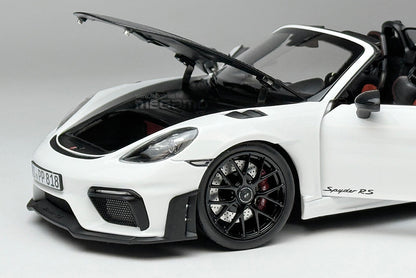 1/18 Norev Porsche 718 Spyder RS w/ Weissach Pack 2023 Forest Green White Diecast Full Openings