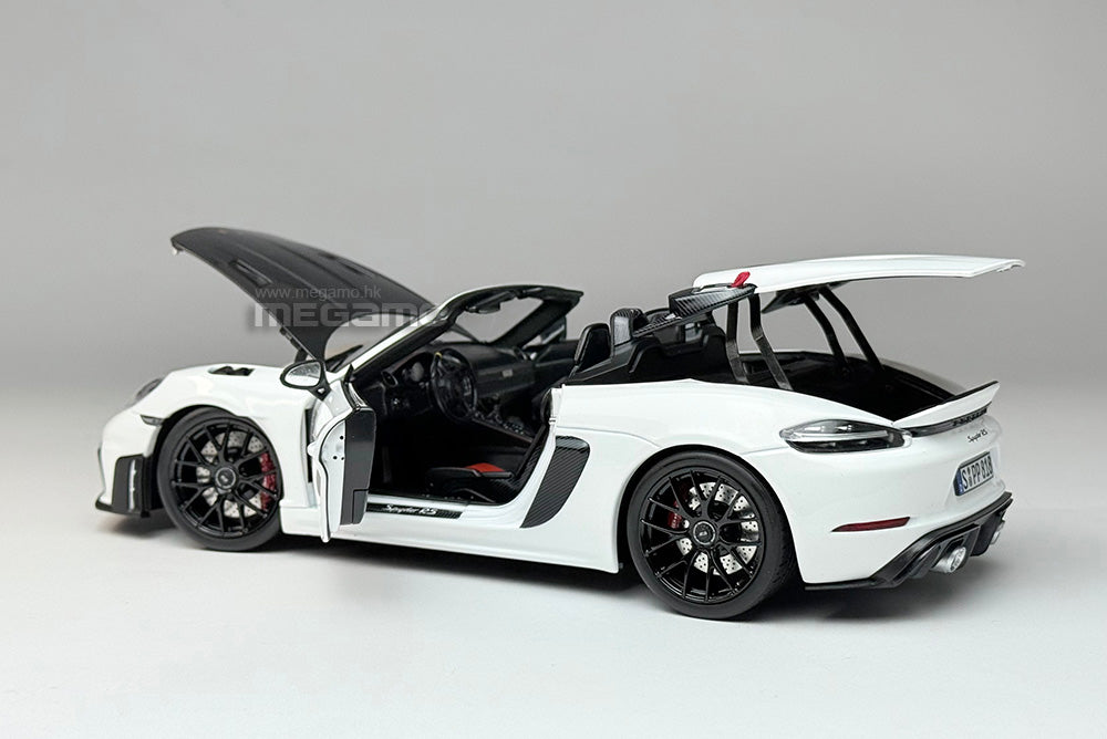 1/18 Norev Porsche 718 Spyder RS w/ Weissach Pack 2023 Forest Green White Diecast Full Openings