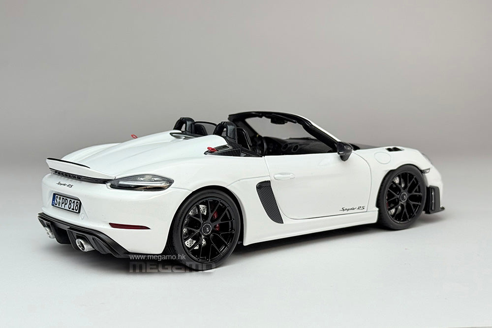 1/18 Norev Porsche 718 Spyder RS w/ Weissach Pack 2023 Forest Green White Diecast Full Openings