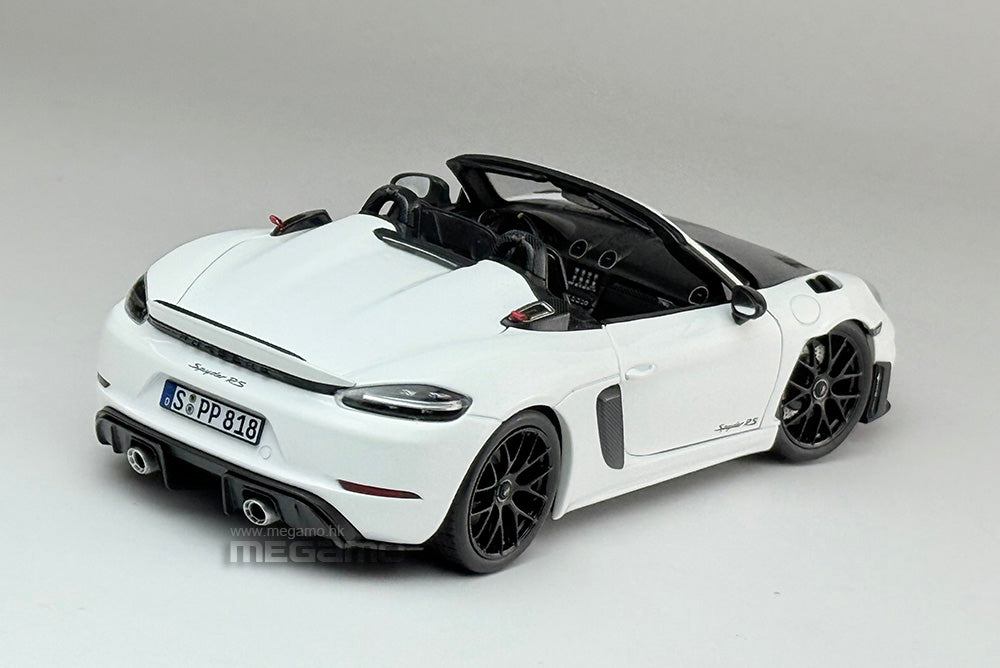 1/18 Norev Porsche 718 Spyder RS w/ Weissach Pack 2023 Forest Green White Diecast Full Openings