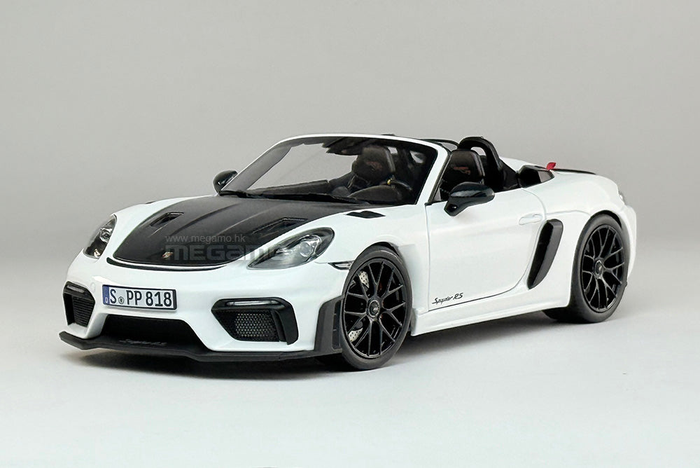 1/18 Norev Porsche 718 Spyder RS w/ Weissach Pack 2023 Forest Green White Diecast Full Openings