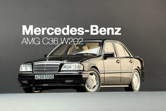 1/18 Norev Mercedes-Benz C36 AMG W202 1993 Black Diecast fully open