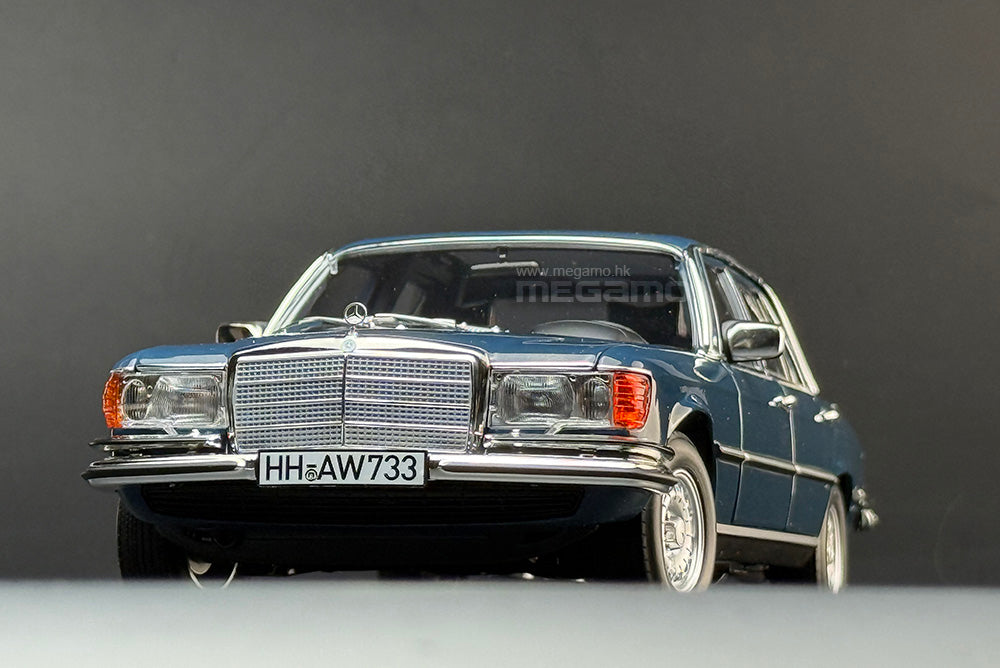 1/18 Norev Mercedes-Benz 350 SEL W116 1979 Hansa Blue Diecast