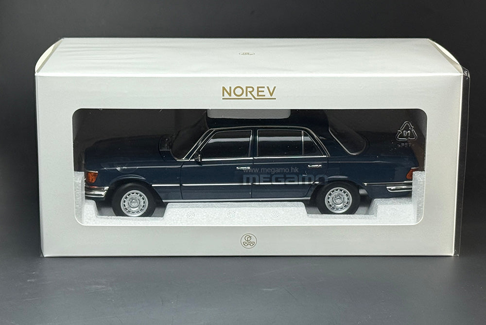 1/18 Norev Mercedes-Benz 350 SEL W116 1979 Hansa Blue Diecast