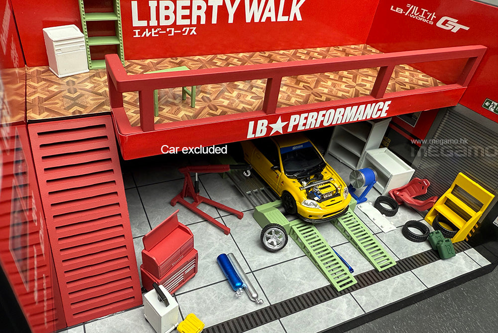 1/64 Motorhelix LBWK Liberty Walk Theme Garage Diorama Set