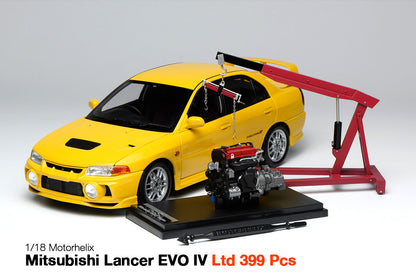 1/18 Motorhelix Mitsubishi Lancer EVO IV 4th White Red Blue Silver Yellow JDM Diecast Full Open