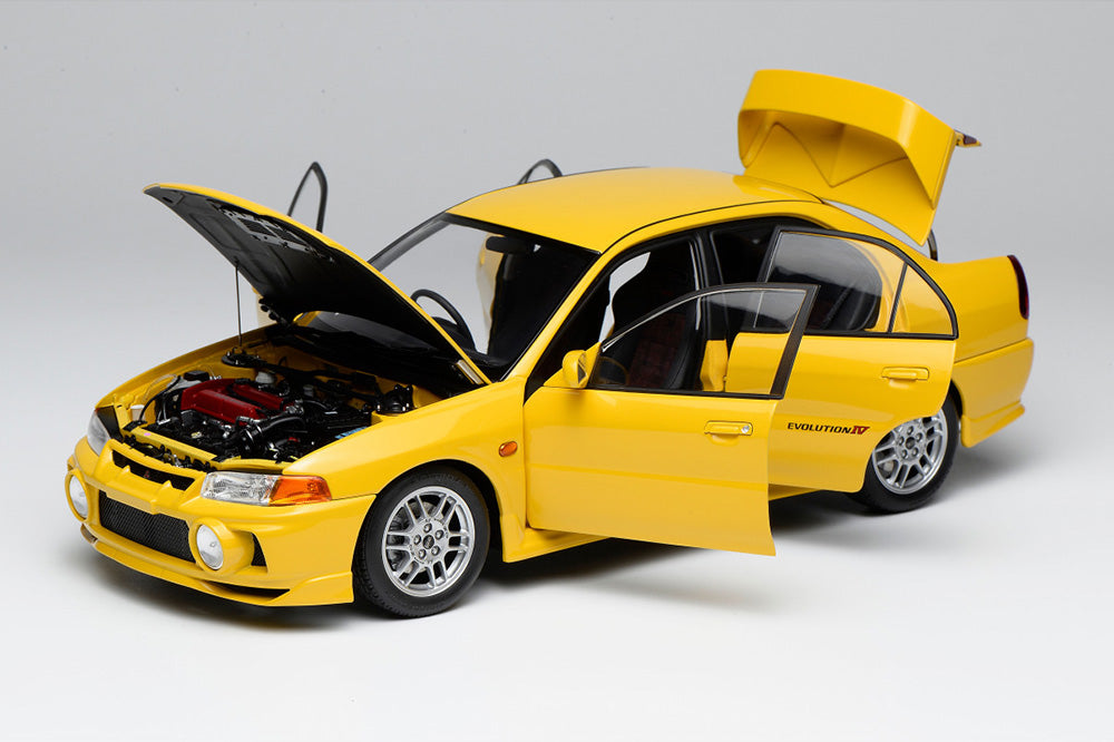 1/18 Motorhelix Mitsubishi Lancer EVO IV 4th White Red Blue Silver Yellow JDM Diecast Full Open