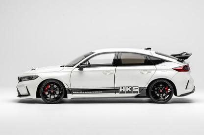 1/18 Motorhelix Honda Civic Type-R FL5 RHD HKS Livery White Matte Black JDM Full Open Diecast Model