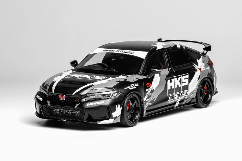 1/18 Motorhelix Honda Civic Type-R FL5 RHD HKS Livery White Matte Black JDM Full Open Diecast Model