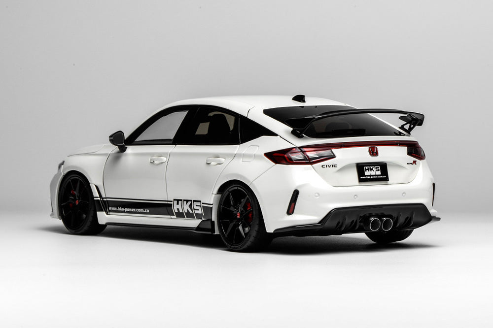1/18 Motorhelix Honda Civic Type-R FL5 RHD HKS Livery White Matte Black JDM Full Open Diecast Model